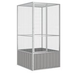 VIDAXL Cage a oiseaux Gris 111x107x211,5 cm Acier galvanise