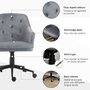 VINSETTO Vinsetto Chaise de bureau ergonomique hauteur réglable pivotante revêtement velours grand confort gris