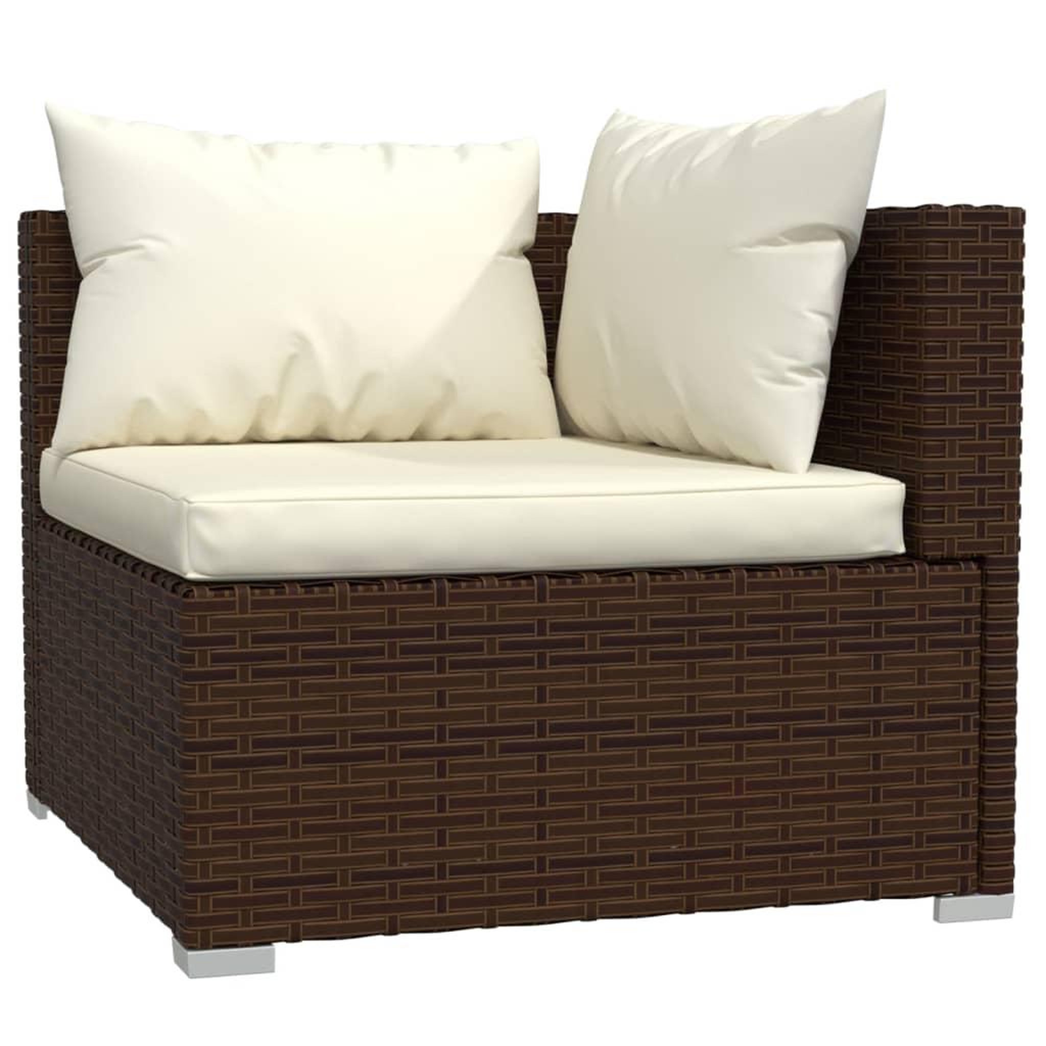 Voir la diapositive 5 : VIDAXL Salon de jardin 3 pcs avec coussins Marron Resine tressee