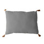 Voir la diapositive 1 : Paris Prix Coussin Déco Uni à Pompons  Panama  50x70cm Gris Clair