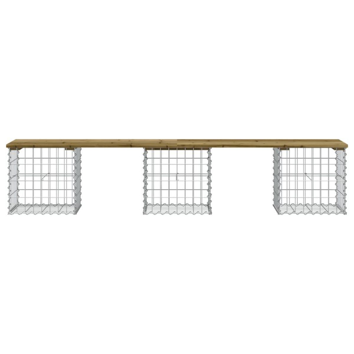 VIDAXL Banc de jardin design gabion 203x44x42 cm bois de pin impregne