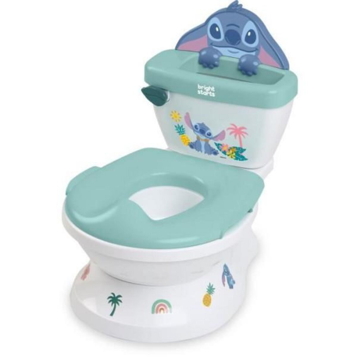 Bright Starts DISNEY BABY - STITCH - Mini toilette avec réducteur de lunette de toilette inclus, 2 en 1, Pot amovible facile a nettoyer