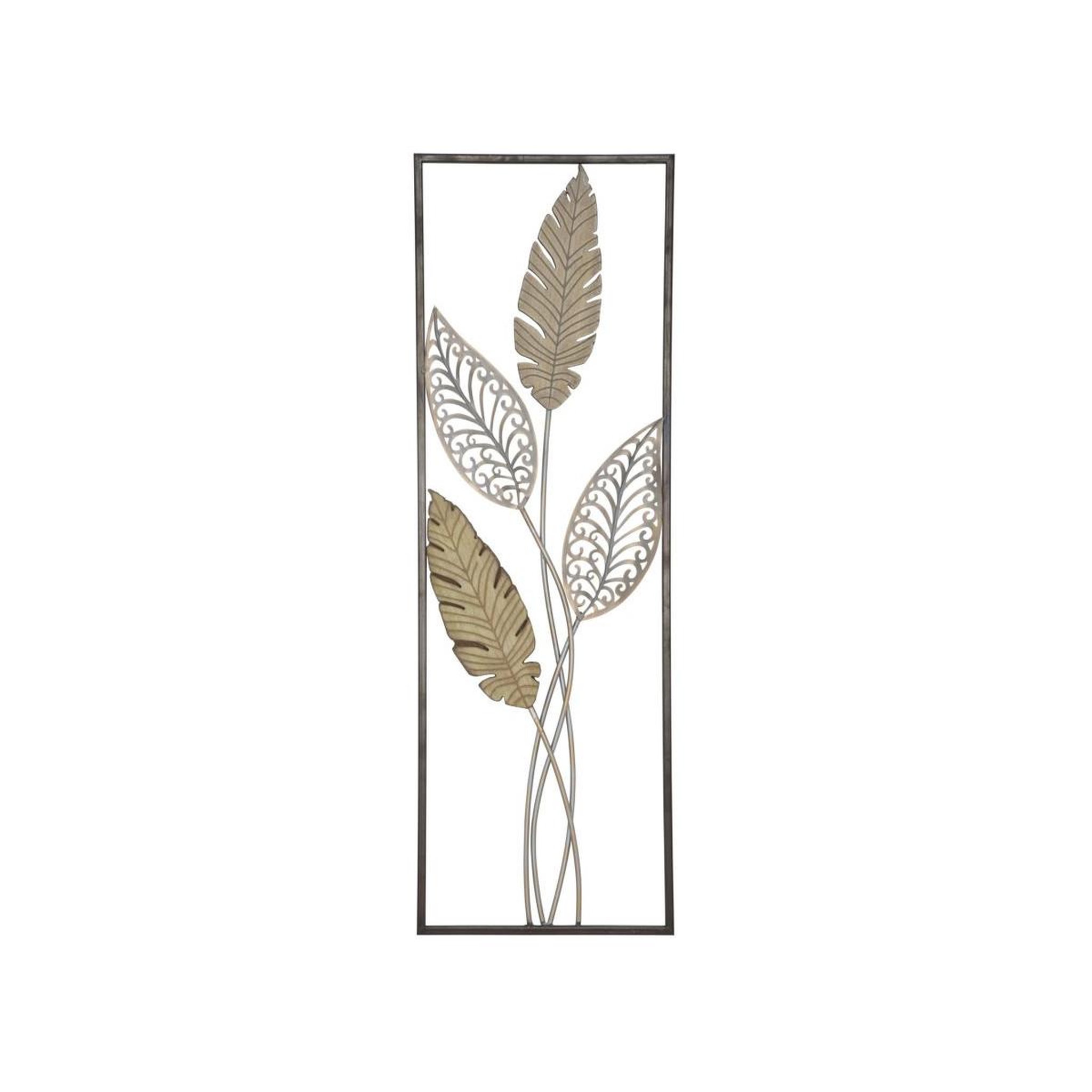 Paris Prix Déco murale encadrée en métal  foglie  91cm argent & or