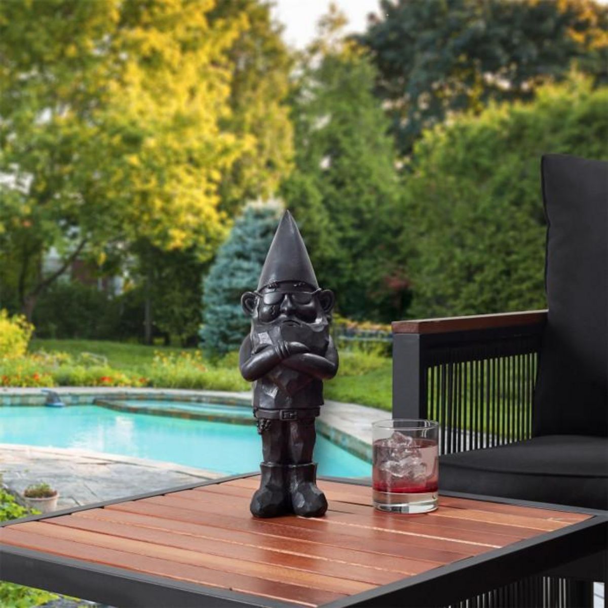 Paris Prix Statuette Design  Nain de Jardin Bad  33cm Noir