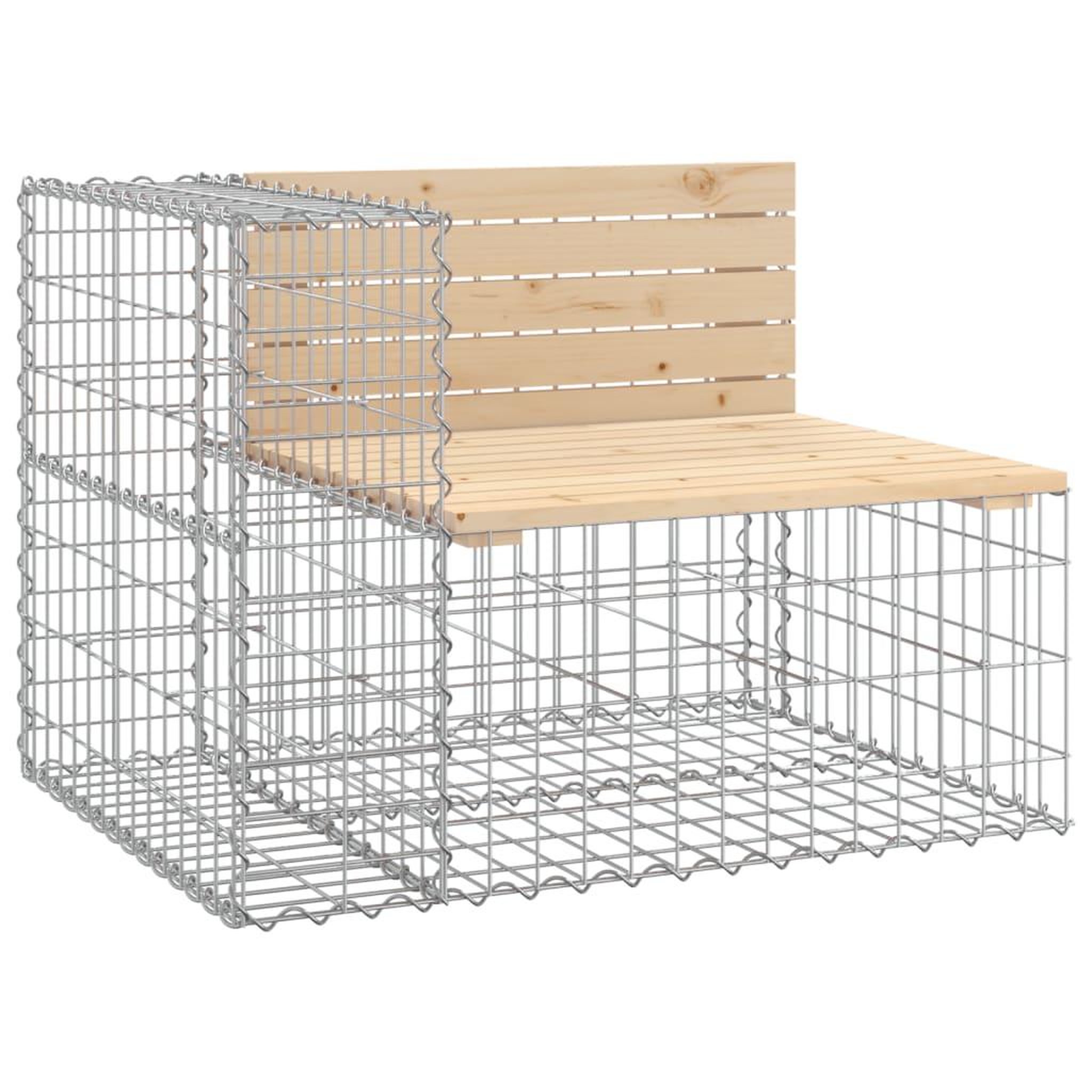 Voir la diapositive 2 : VIDAXL Banc de jardin design gabion 92x71x65,5 cm bois massif de pin