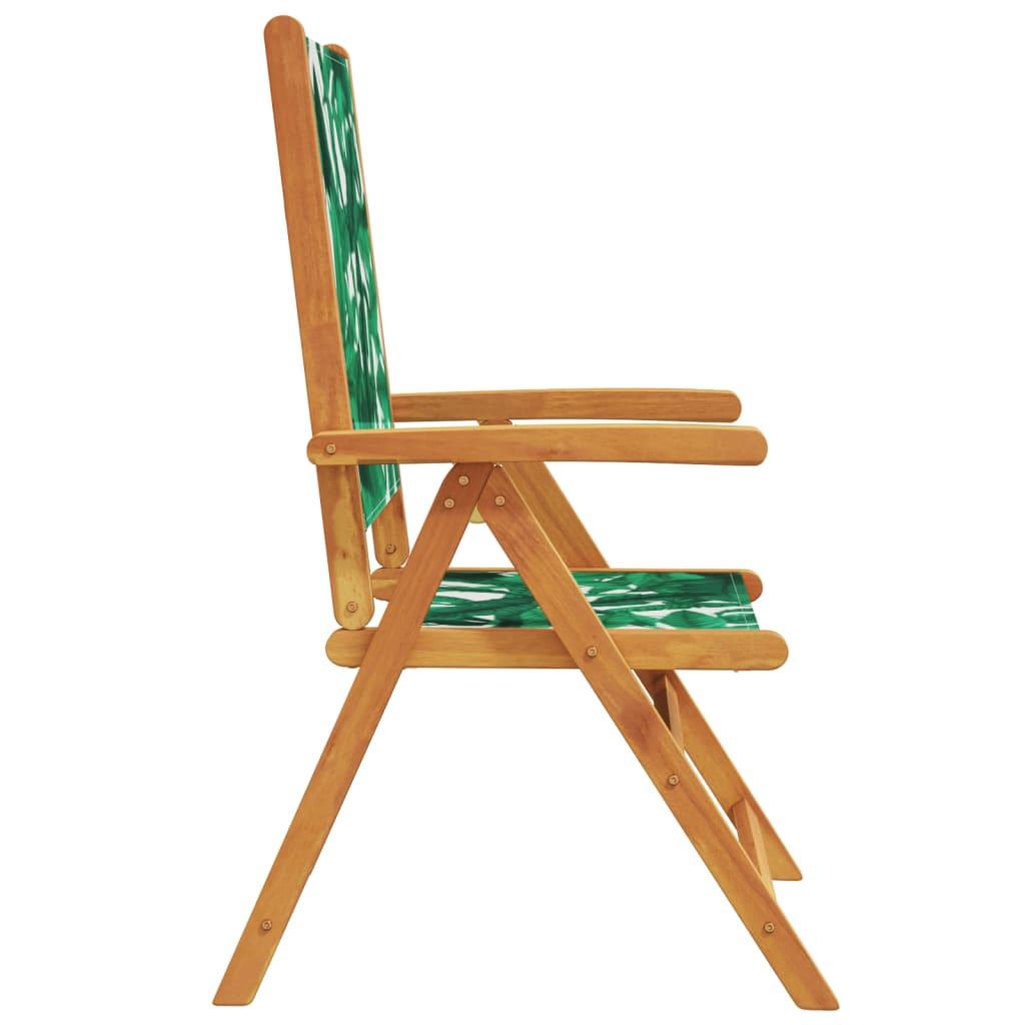 Voir la diapositive 5 : VIDAXL Chaises inclinables de jardin lot de 8 vert tissu bois massif