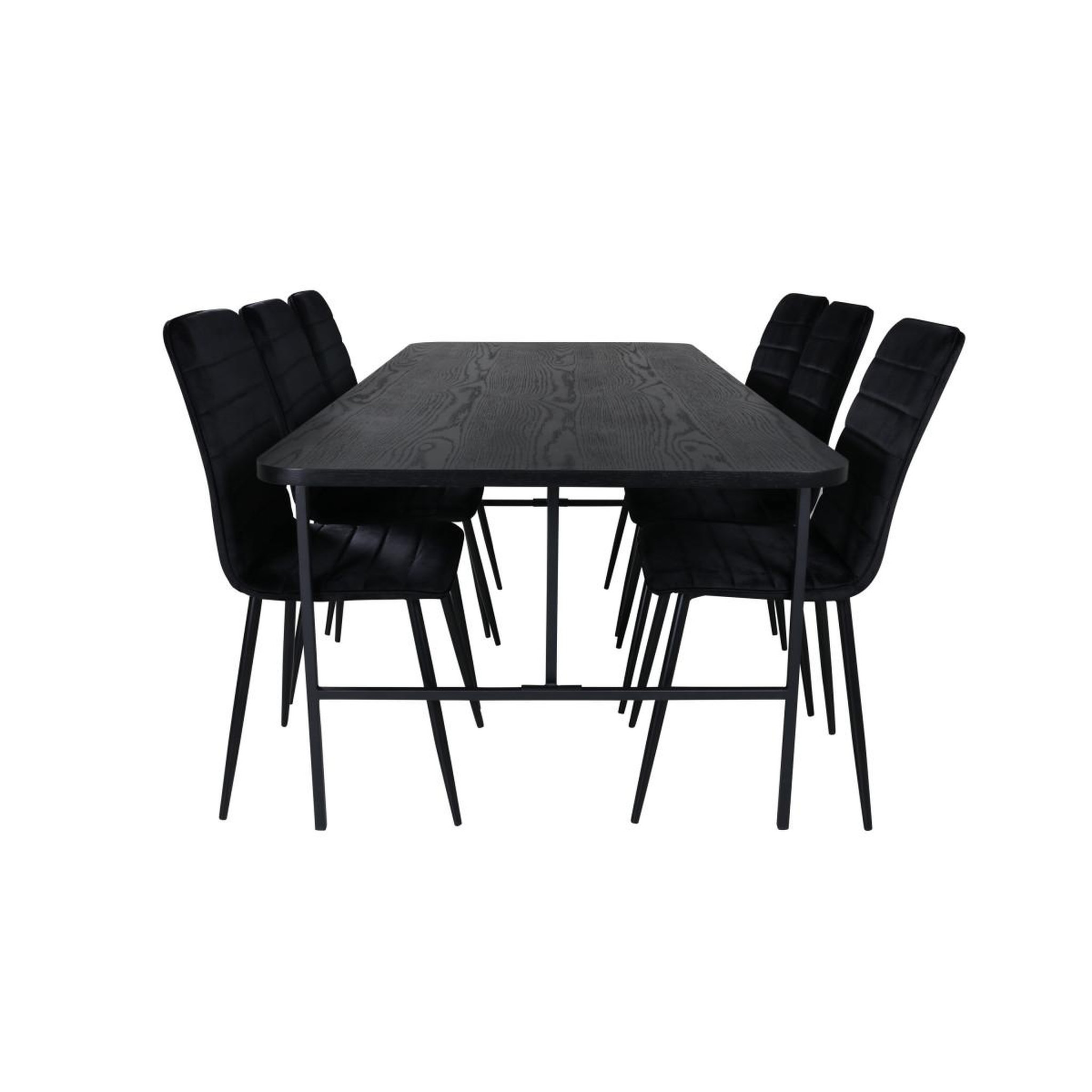 Voir la diapositive 2 : Paris Prix Ensemble table à manger & 6 chaises  uno & windu  200cm noir