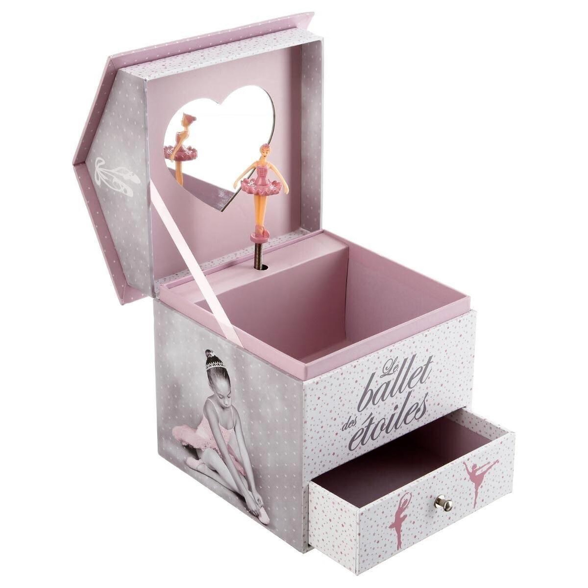 Voir la diapositive 2 : Atmosphera Kids Boîte à bijoux musicale  ballerine  16cm rose
