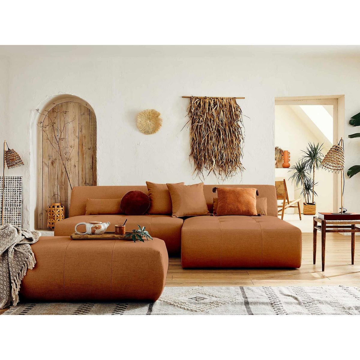 LISA DESIGN Onyx - canapé modulable d'angle réversible 4 places - en tissu