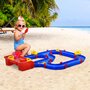 HOMCOM Circuit aquatique enfant - circuit d'eau - jeu plein air enfant - jeu d'eau - total 53 accessoires inclus - PP bleu rouge