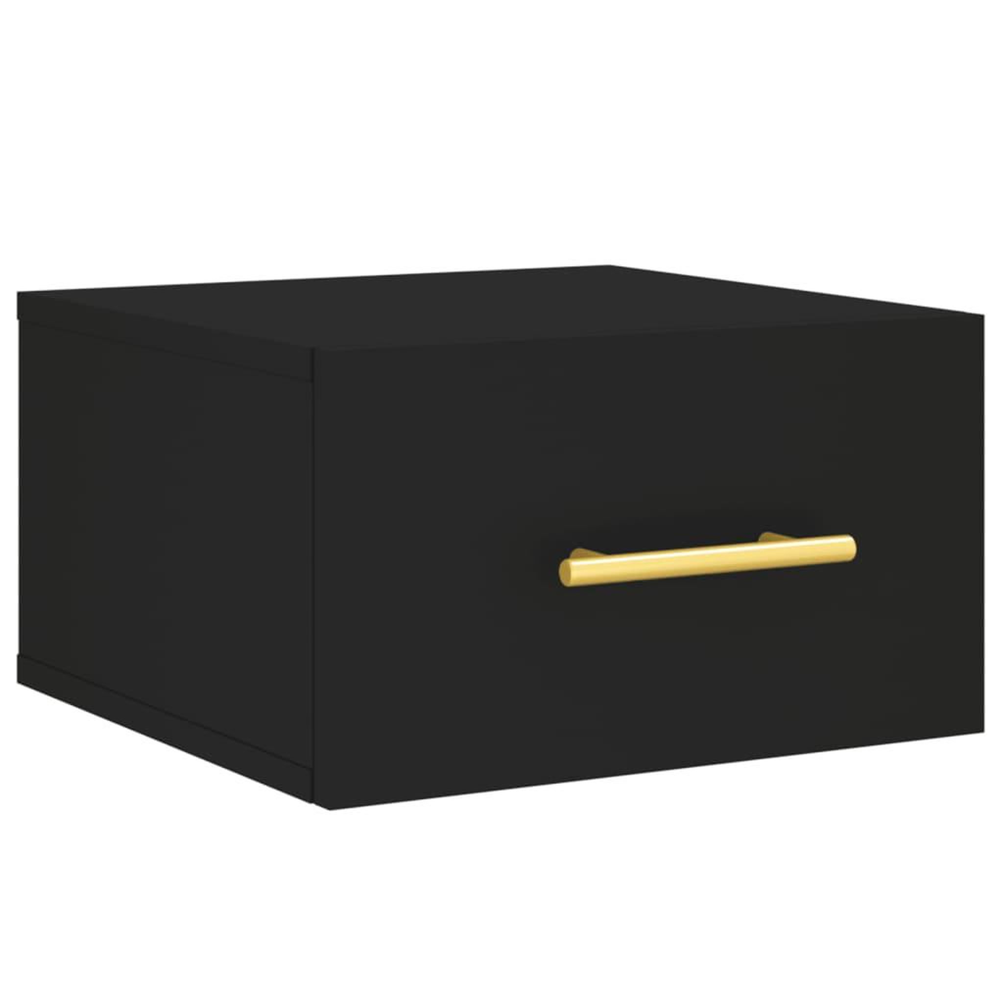 Voir la diapositive 2 : VIDAXL Table de chevet murale noir 35x35x20 cm