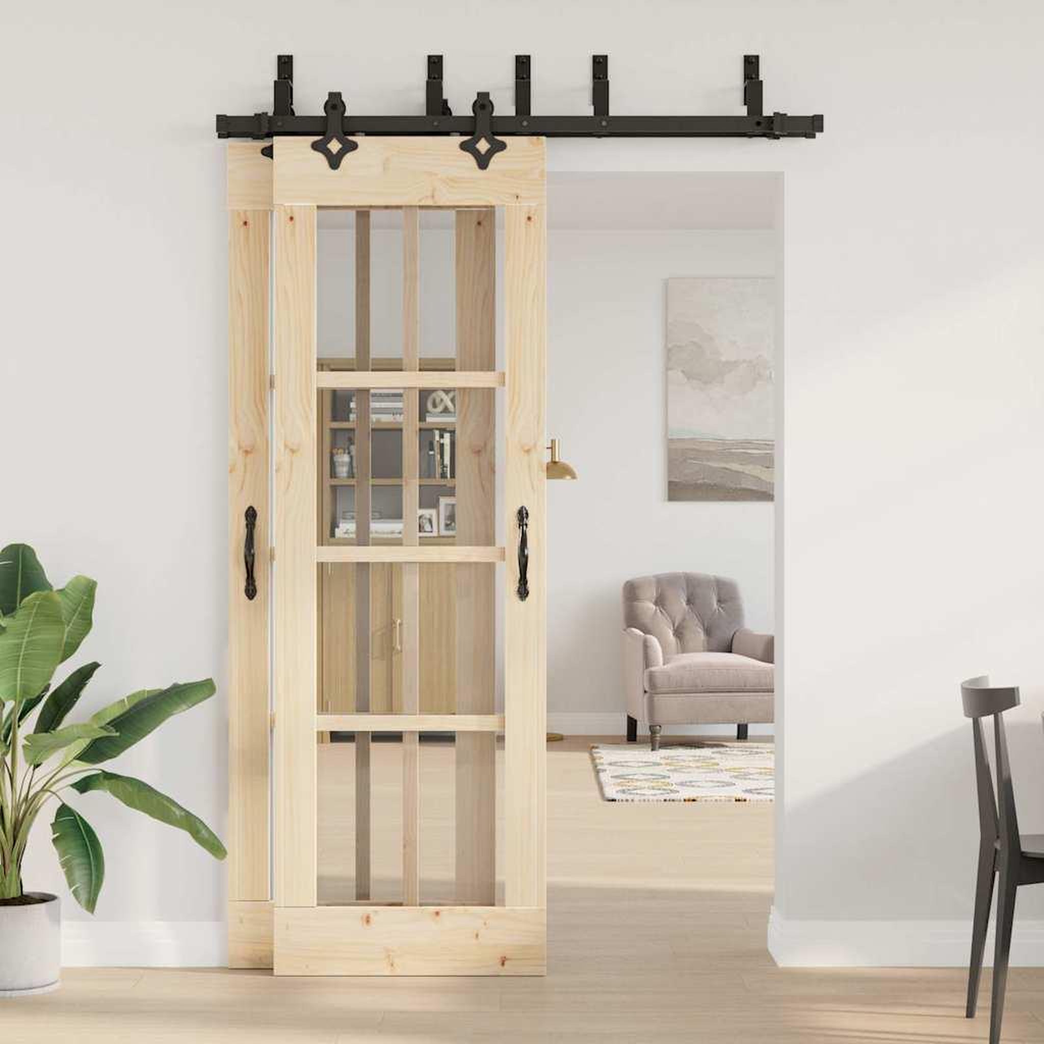 Voir la diapositive 3 : VIDAXL Kit de quincaillerie de porte coulissante 152,5 cm acier noir