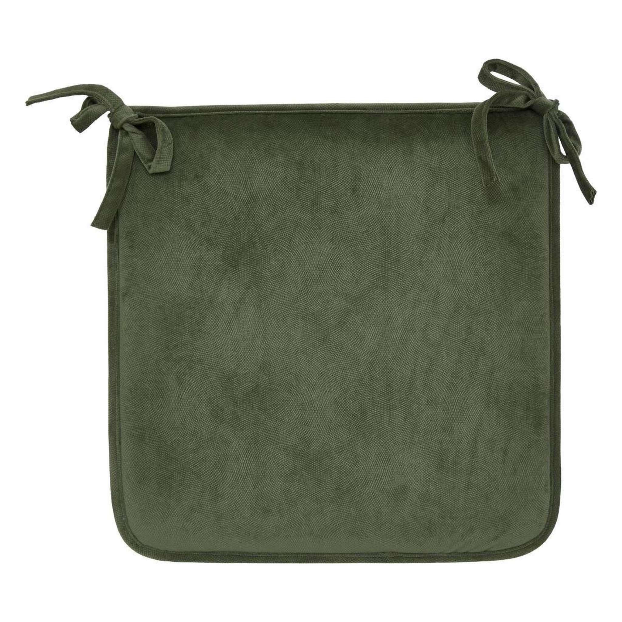 ATMOSPHERA Galette de chaise uni  lilou  38x38cm kaki