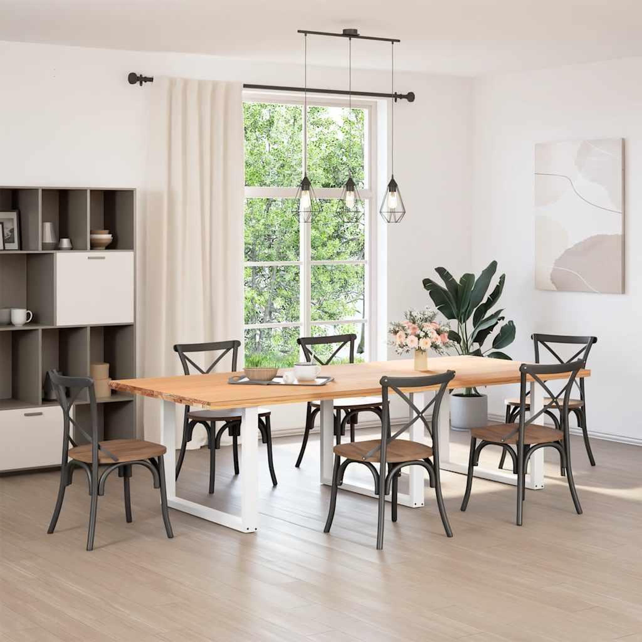 Voir la diapositive 2 : VIDAXL Pieds de table a manger forme de U 2 pcs blanc 100x(72-73) cm