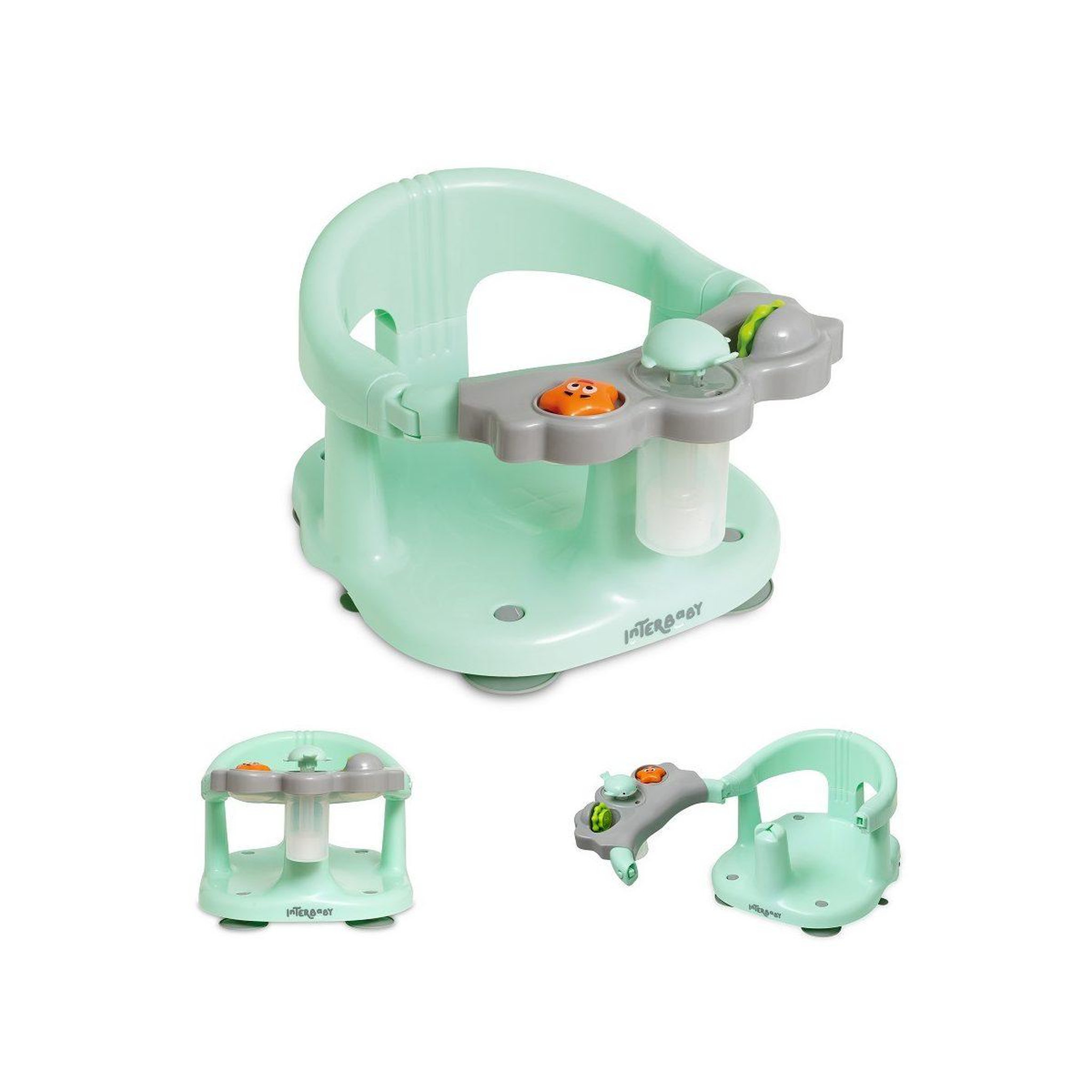 INTERBABY Siège de bain bébé  à ventouses - vert - maintien dans la baignoire