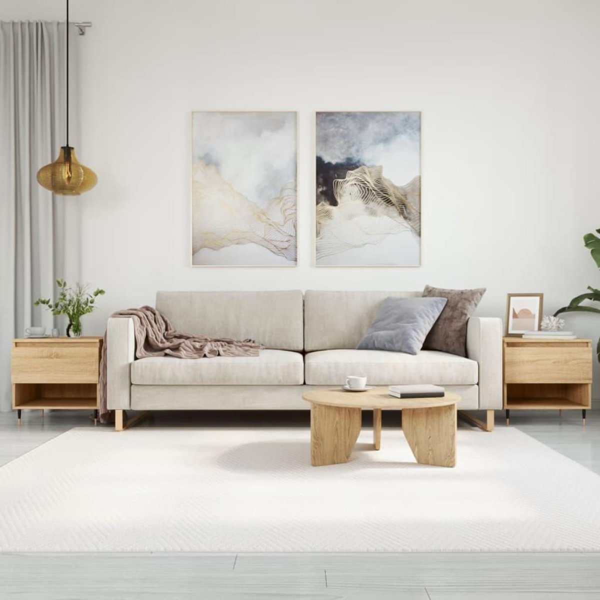 VIDAXL Tables basses 2 pcs chene sonoma 50x46x50 cm bois d'ingenierie