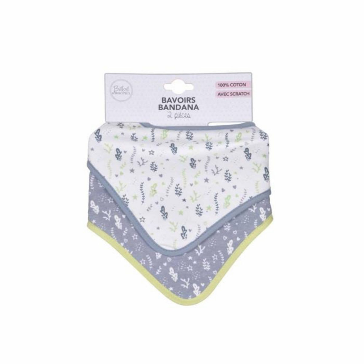 Paris Prix Lot de 2 Bavoirs Bandana  Océan  41cm Bleu