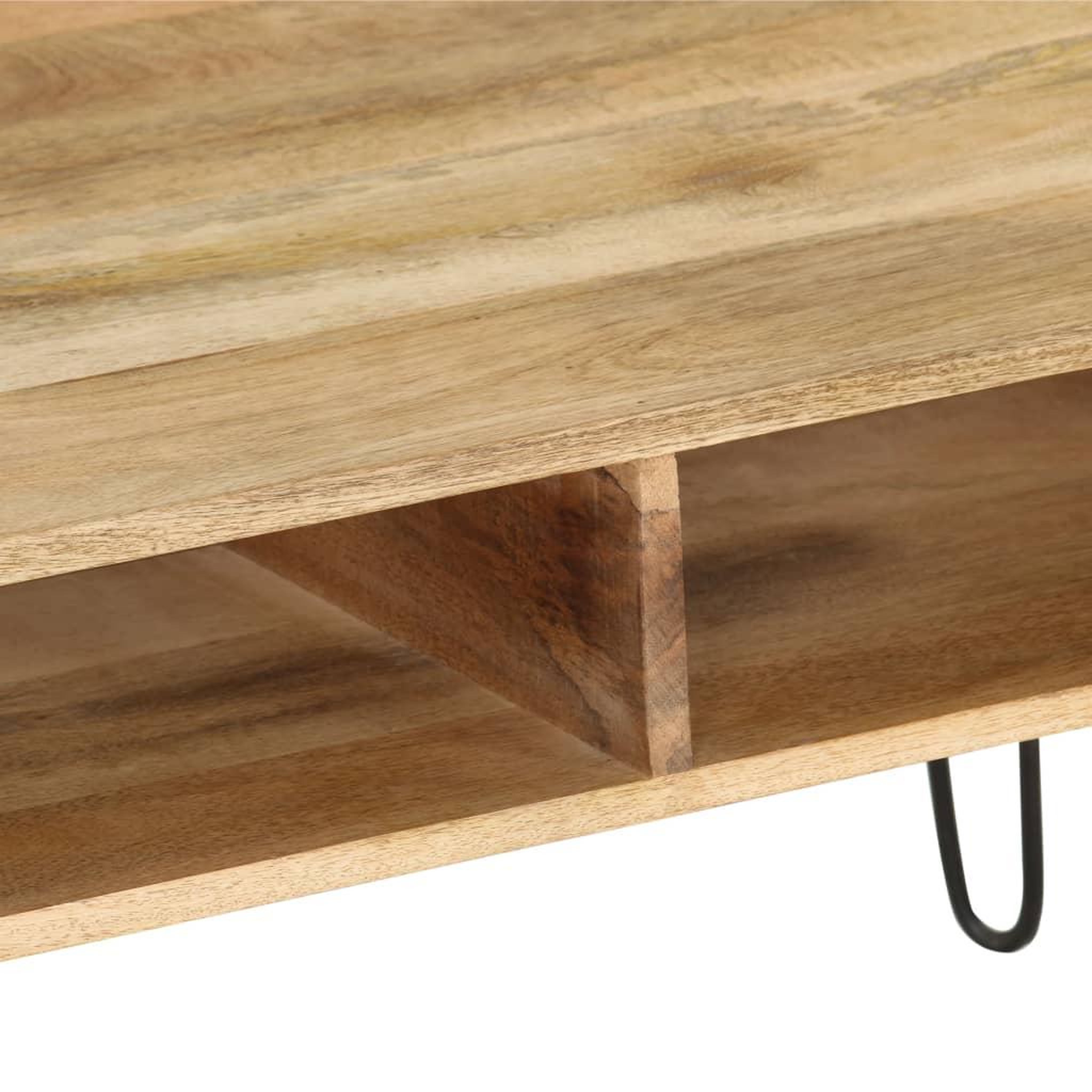 Voir la diapositive 5 : VIDAXL Meuble tv bois de manguier massif 110 x 35 x 45 cm