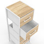 Voir la diapositive 6 : ID MARKET Meuble d'appoint 4 tiroirs UTAH 30 cm chiffonnier, meuble de rangement design industriel bois et blanc