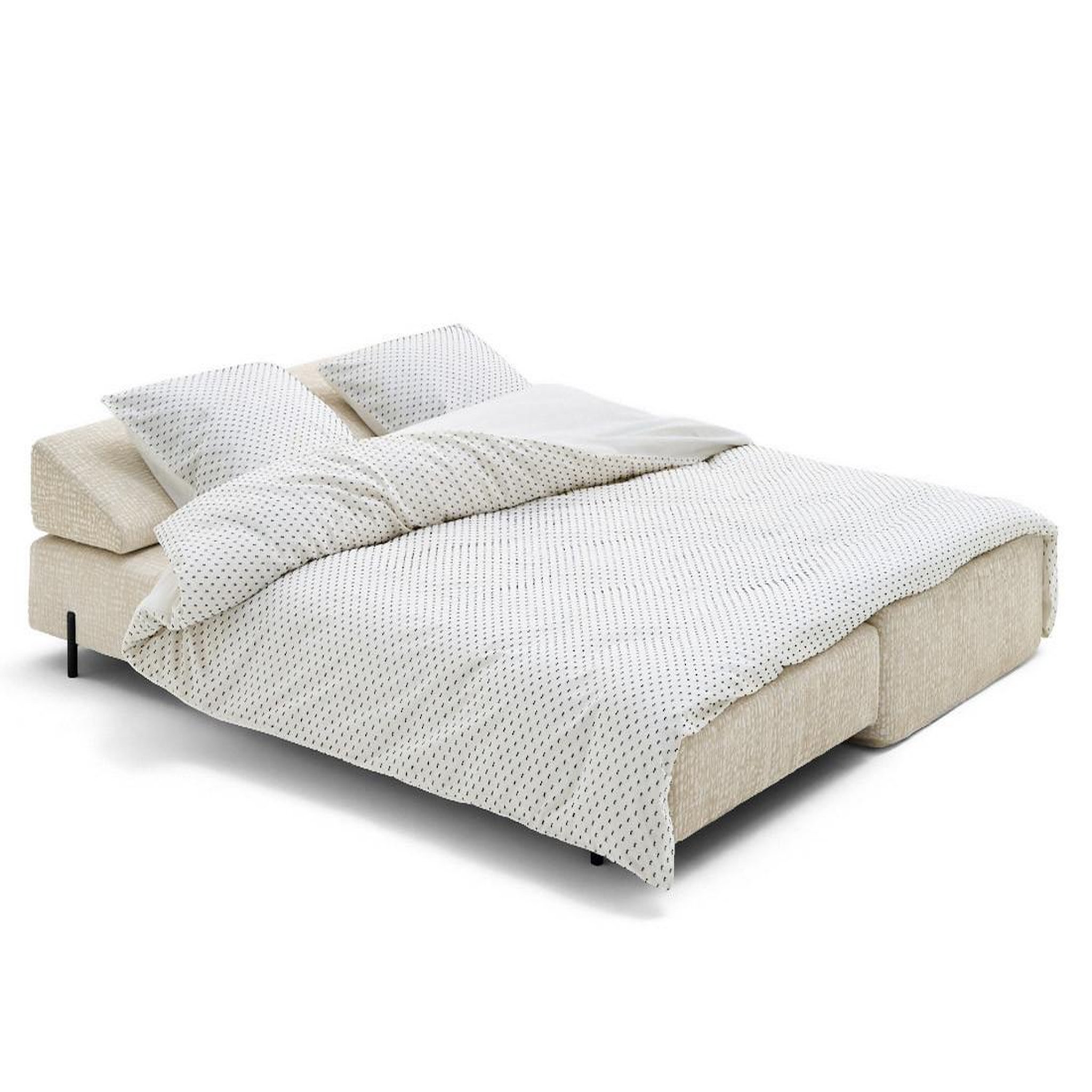 Voir la diapositive 2 : BEST MOBILIER Brescia - banquette 3 places convertible en tissu velours relief