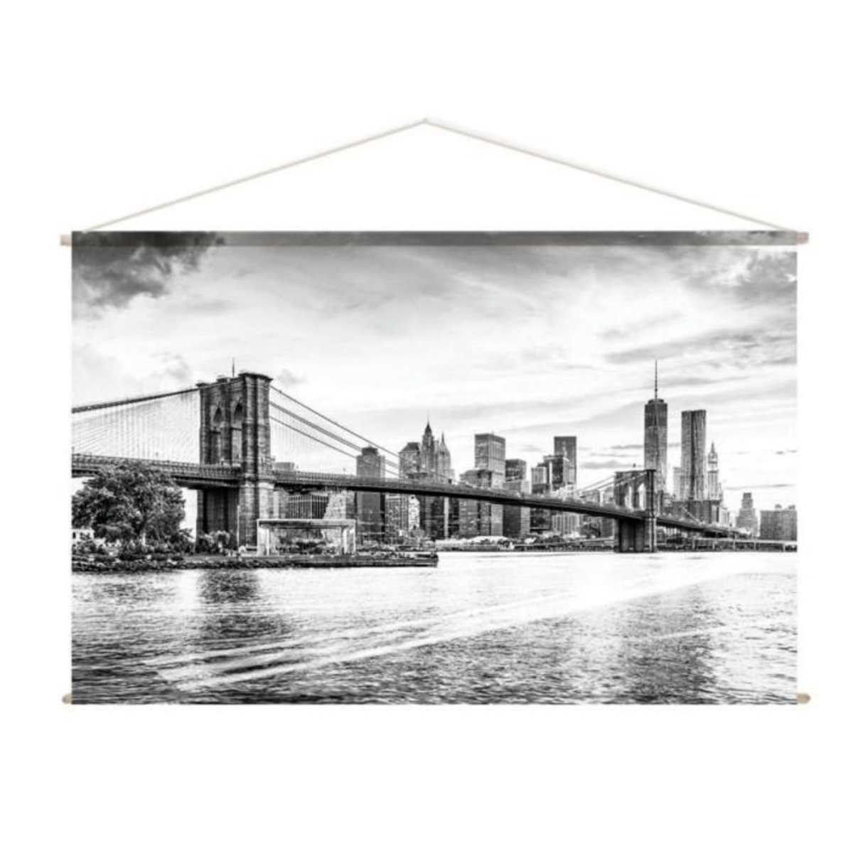 Paris Prix Toile Murale à Suspendre  Ville  150x90cm Noir & Blanc