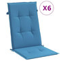 Voir la diapositive 2 : VIDAXL Coussins de chaise a dossier haut lot de 6 bleu melange tissu