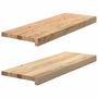 Voir la diapositive 4 : VIDAXL Marches d'escalier 2 pcs non traite bois de chene massif