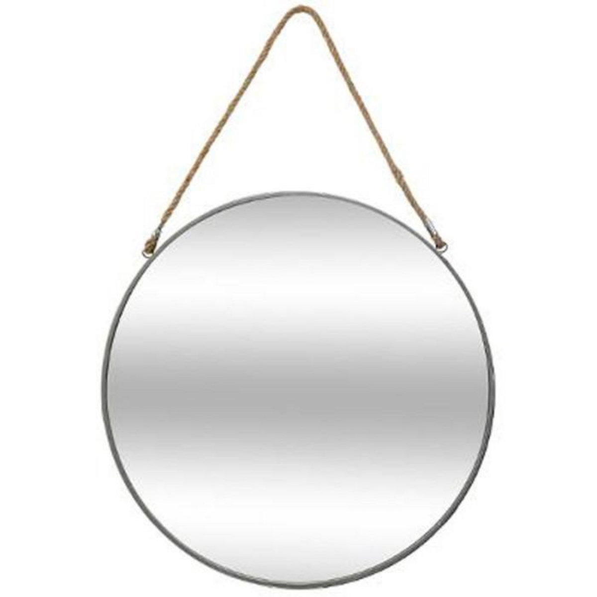 ATMOSPHERA Miroir Rond en Métal  Corde  55cm Gris