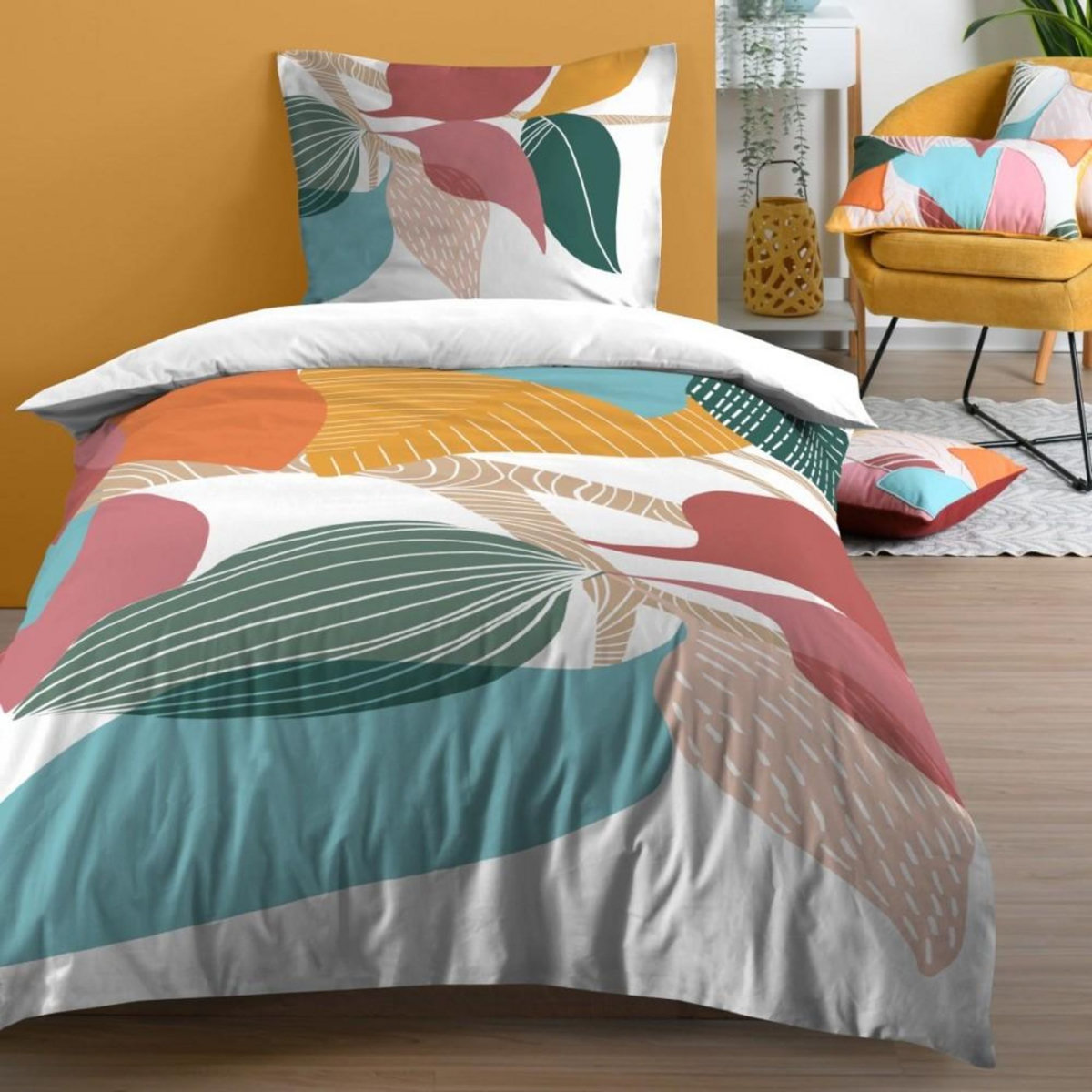 Lovely Casa Housse de couette 140x200 Frida+ 1 taie 100% coton 57 fils