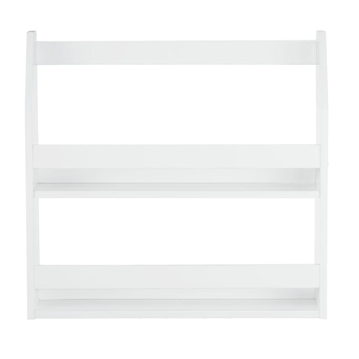 HomeStyle4U Étagère Murale Suspendue en Bois Laqué Blanc - 64x60x16 cm pour Décoration Intérieure