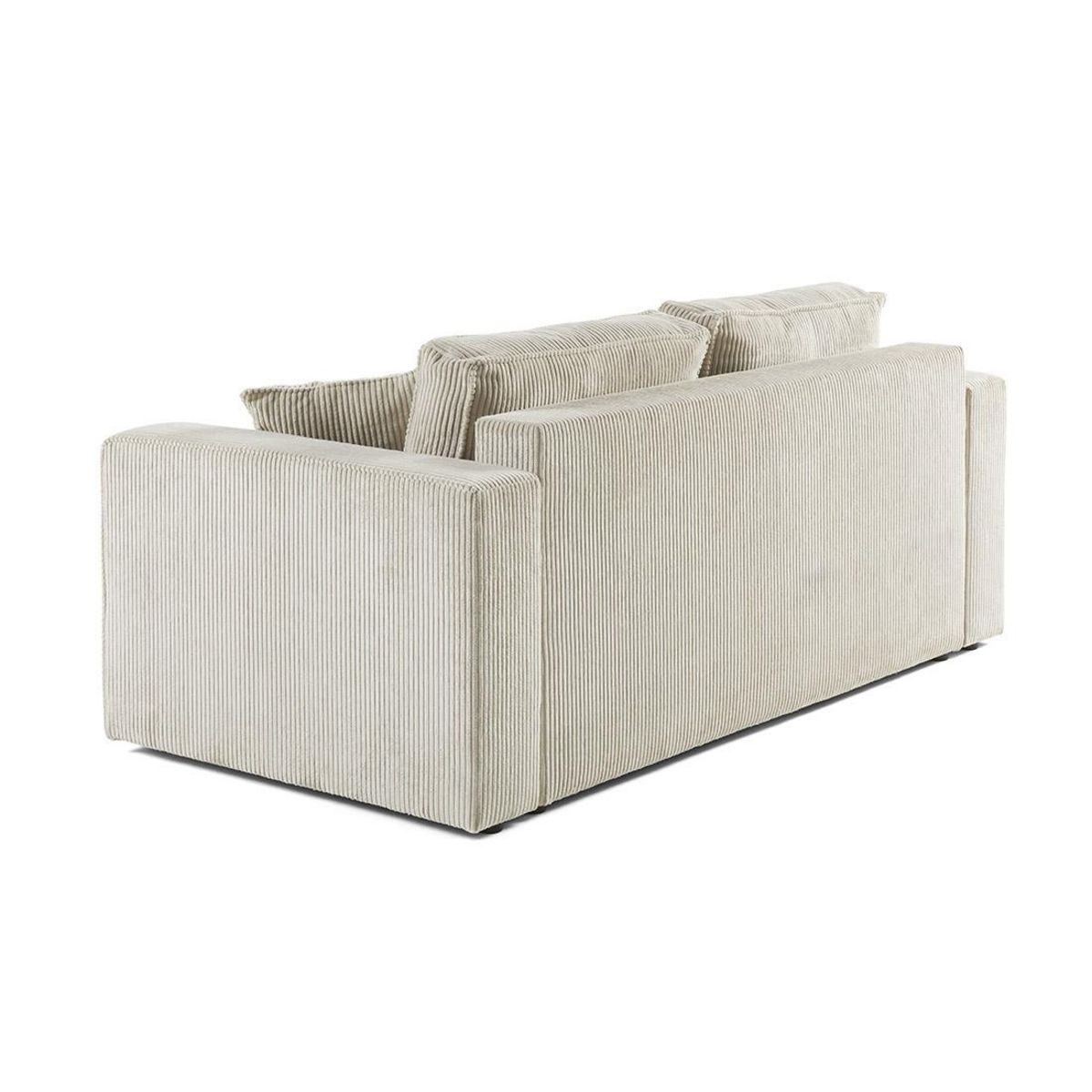 BEST MOBILIER Topaze - canapé droit 2 places - en velours côtelé