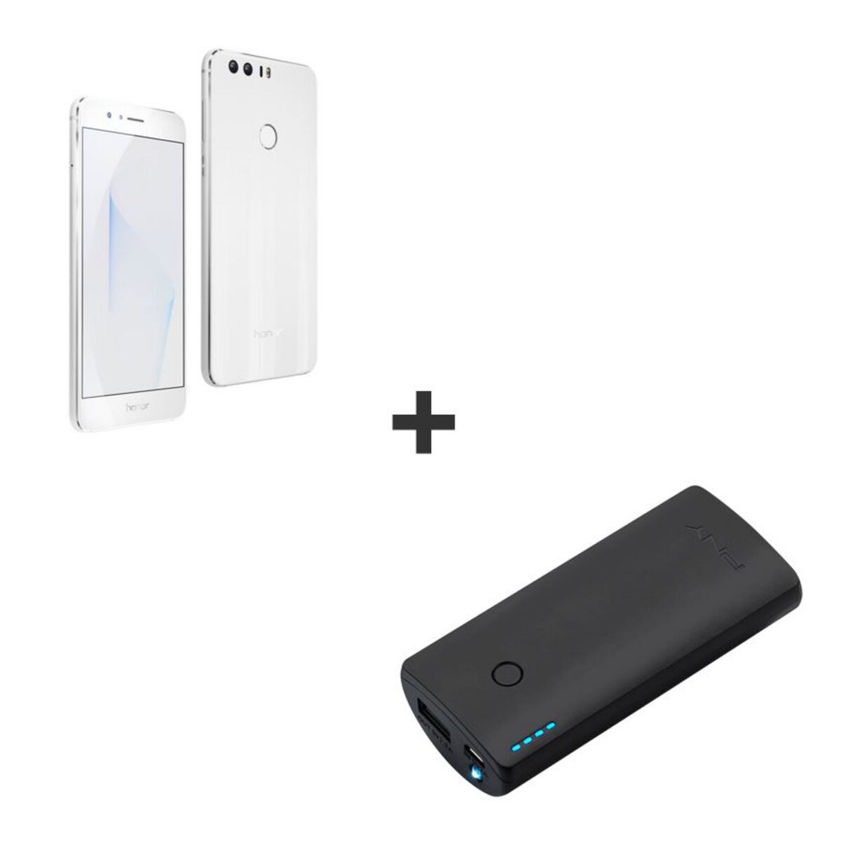 HONOR Pack Smartphone HONOR 8 - Blanc - 32Go & Batterie de Secours PowerPack Curve PNY 5200 mAh