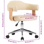 Voir la diapositive 6 : VIDAXL Chaise pivotante de bureau Creme Bois courbe et similicuir