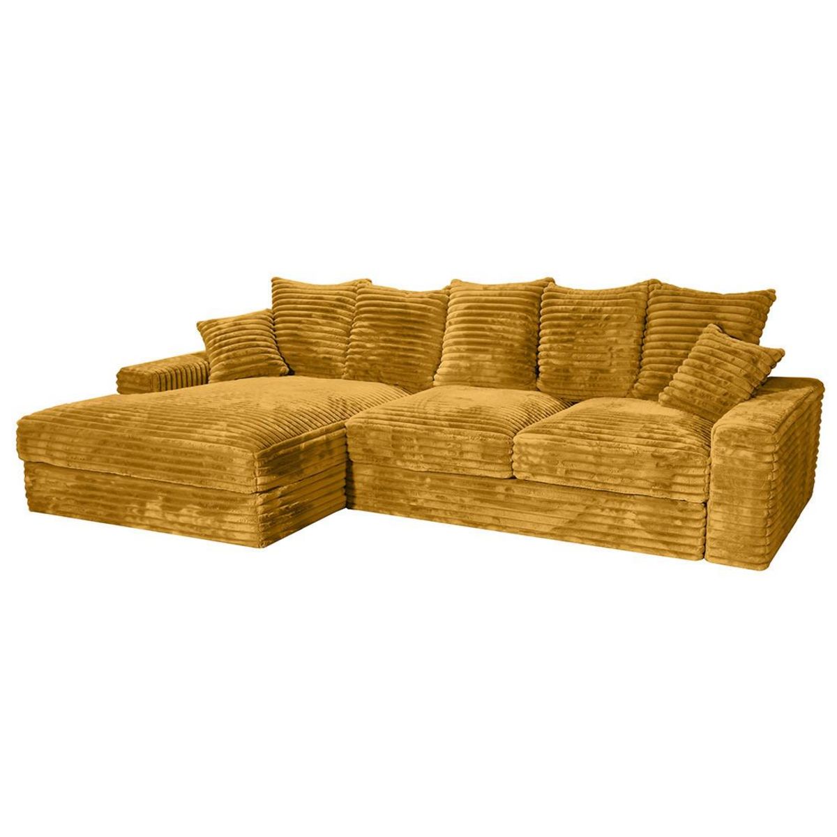 LISA DESIGN Andy - canapé d'angle gauche 5 places en fausse fourrure côtelée