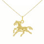 Voir la diapositive 1 : L'ATELIER D'AZUR Collier - Pendentif Cheval Or Jaune - Chaine Dorée Offerte - Enfant