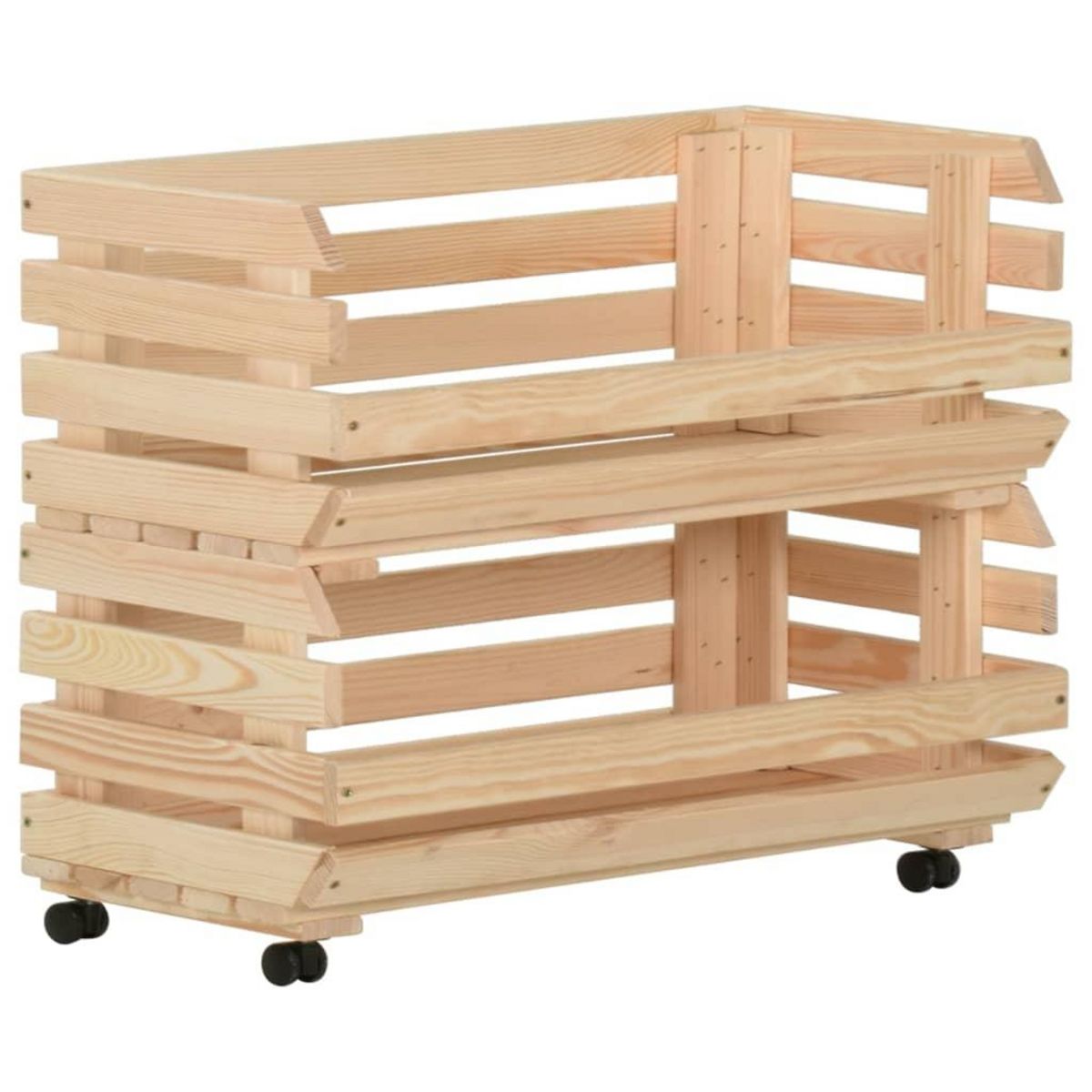 VIDAXL Chariot a legumes 77x30x80 cm Bois de pin solide