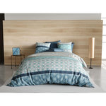 ATELIER DU COTON Parure housse de couette 3pcs 100% coton 57fils -zircon. Coloris disponibles : Bleu