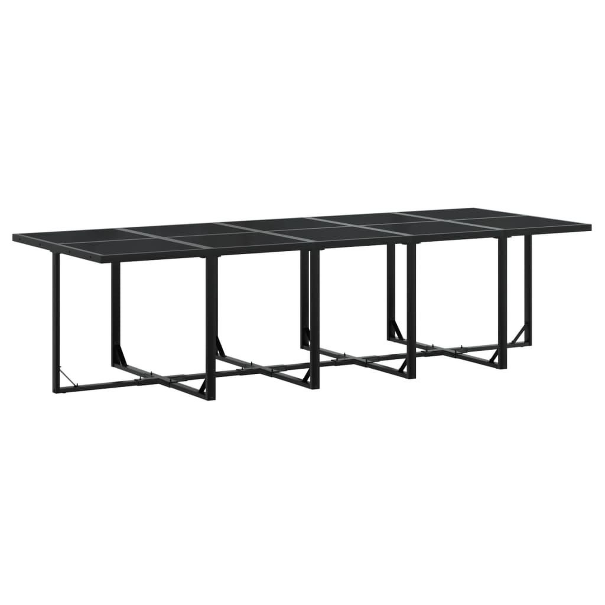 Voir la diapositive 3 : VIDAXL Ensemble a manger de jardin avec coussins 11 pcs noir textilene