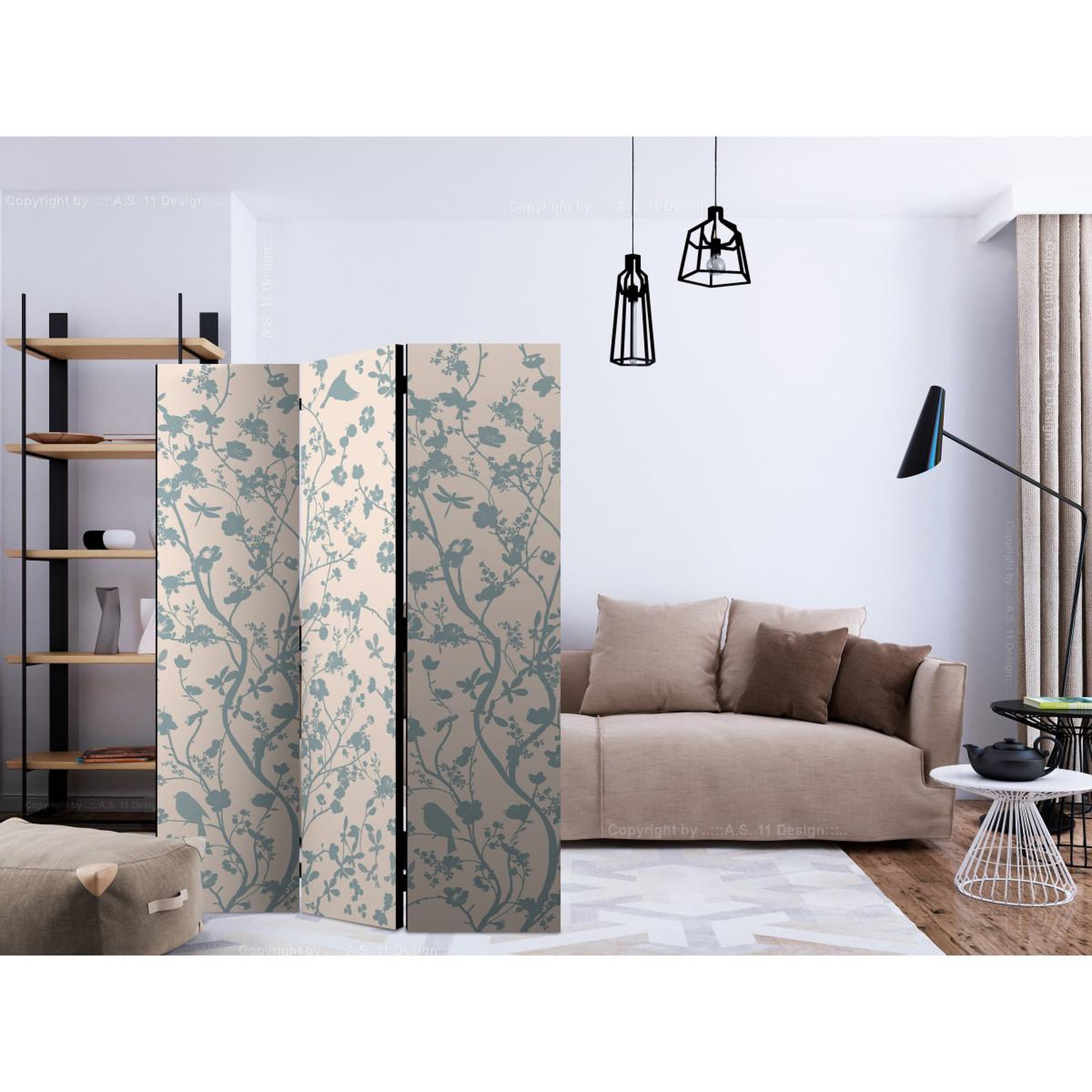 Voir la diapositive 2 : Paris Prix Paravent 3 volets  spring commotion  135x172cm