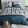 Voir la diapositive 2 : ATELIER DU COTON Parure de couette + 2 taies 100% coton 57fils mistri