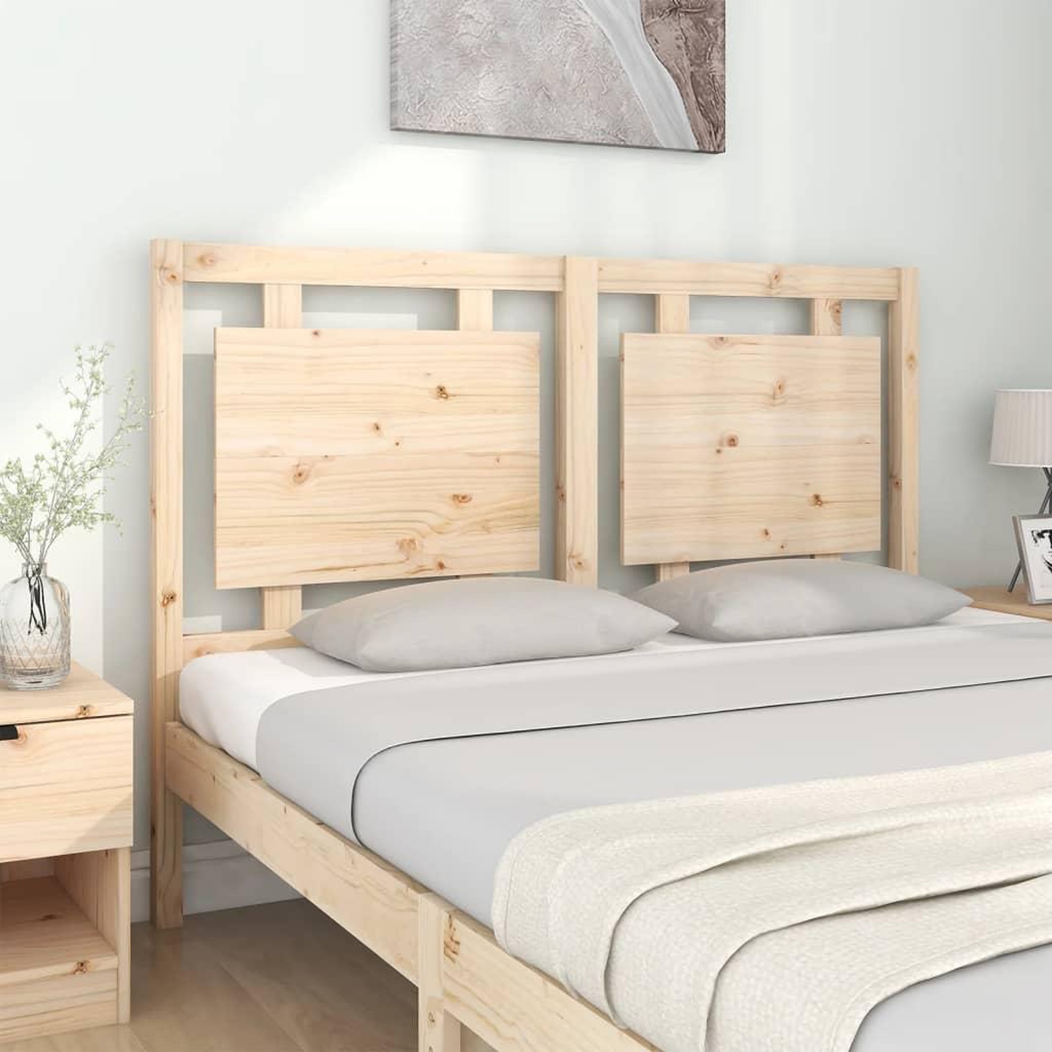 Voir la diapositive 3 : VIDAXL Tete de lit 140,5x4x100 cm Bois massif de pin