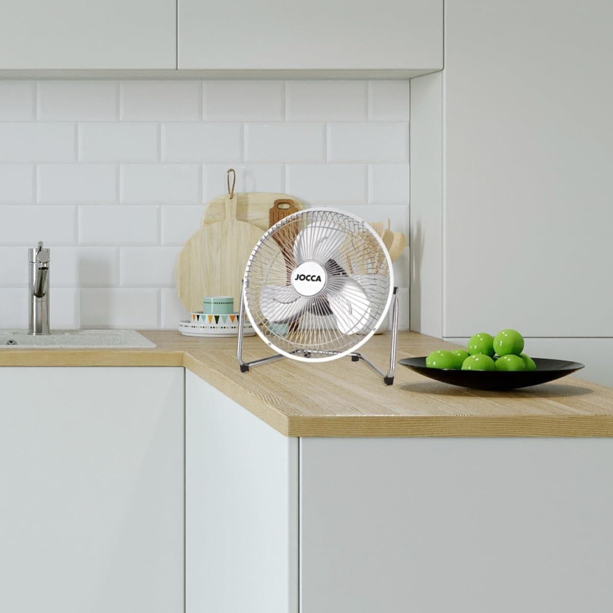 Jocca Ventilateur de Table 20W Compact Inclinable - Ventilateur portable 2 Vitesses - Débit d'Air Puissant & Faible Consommation Jocca