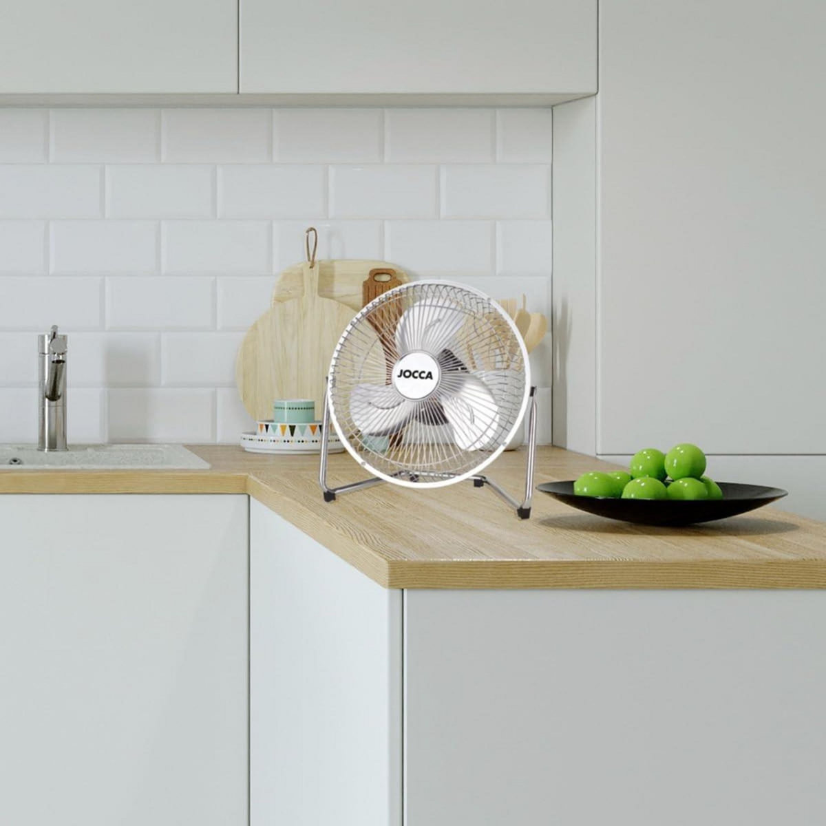 Jocca Ventilateur de Table 20W Compact Inclinable - Ventilateur portable 2 Vitesses - Débit d'Air Puissant & Faible Consommation Jocca