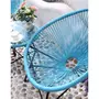 CONCEPT USINE Salon de jardin 2 fauteuils oeuf + table basse bleu ACAPULCO