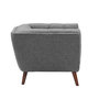 Voir la diapositive 2 : Rendez vous déco Fauteuil capitonné en tissu gris-Carmen
