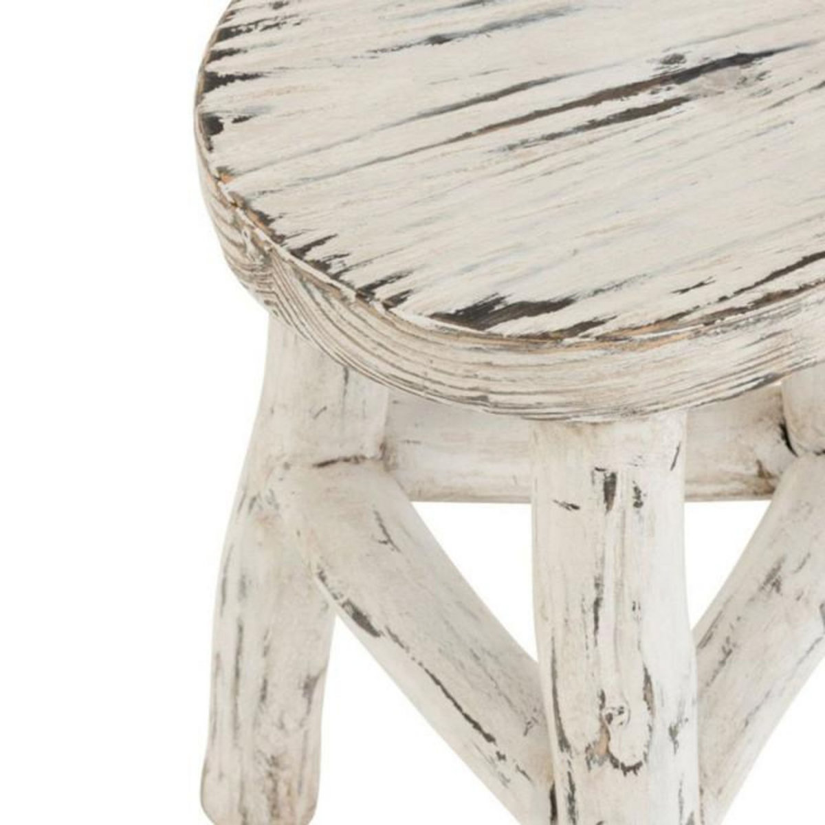Paris Prix Tabouret Rond en Bois  Menor  50cm Blanc