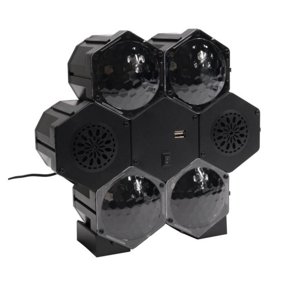 Paris Prix Enceinte Sans Fil & Projecteur  Disco  25cm Noir