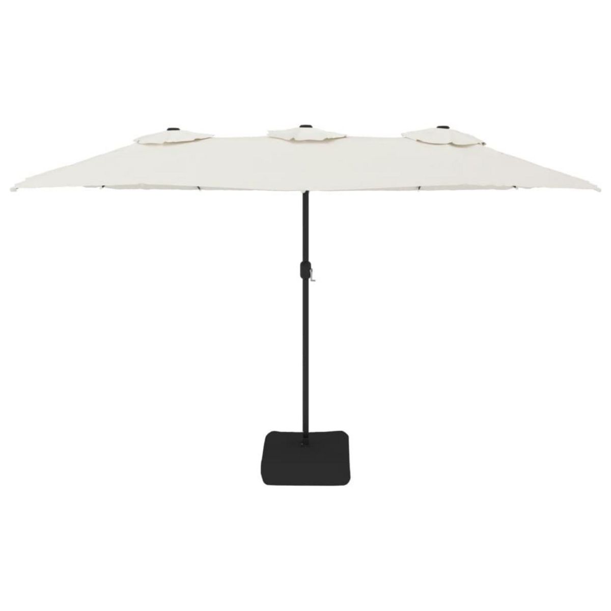 VIDAXL Parasol de jardin a double tete avec LED blanc sable 449x245 cm