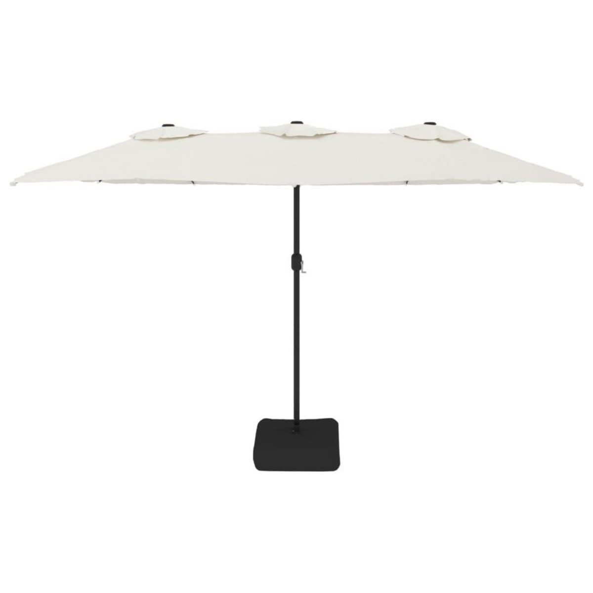 VIDAXL Parasol de jardin a double tete avec LED blanc sable 449x245 cm
