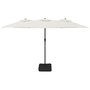 Voir la diapositive 4 : VIDAXL Parasol de jardin a double tete avec LED blanc sable 449x245 cm